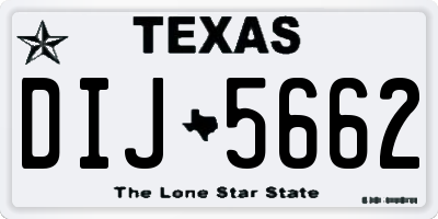 TX license plate DIJ5662