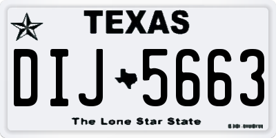 TX license plate DIJ5663