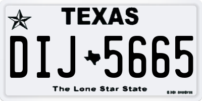 TX license plate DIJ5665