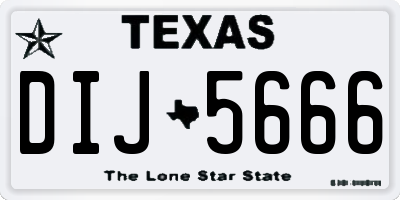 TX license plate DIJ5666