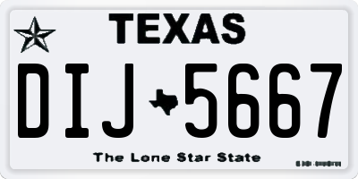 TX license plate DIJ5667