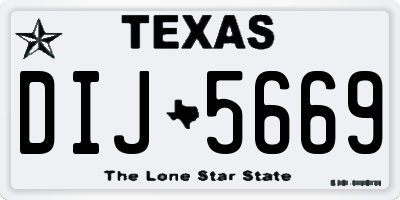 TX license plate DIJ5669