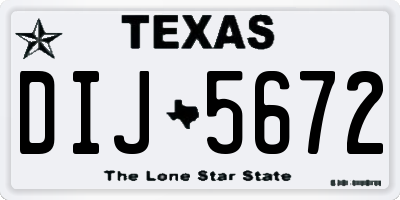 TX license plate DIJ5672