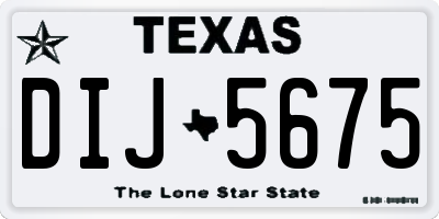 TX license plate DIJ5675