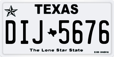 TX license plate DIJ5676