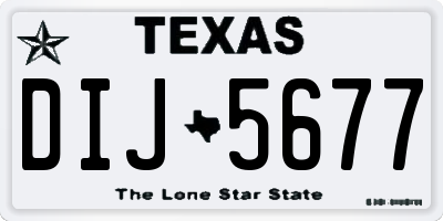 TX license plate DIJ5677