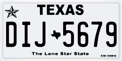 TX license plate DIJ5679