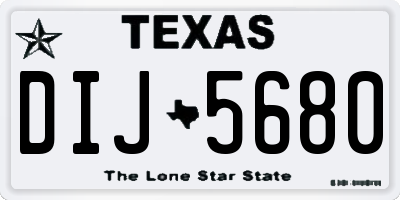 TX license plate DIJ5680
