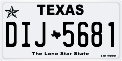 TX license plate DIJ5681