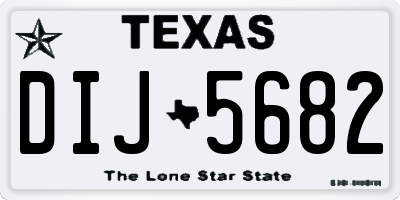TX license plate DIJ5682
