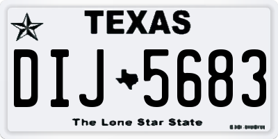 TX license plate DIJ5683