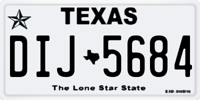 TX license plate DIJ5684