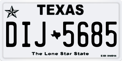 TX license plate DIJ5685