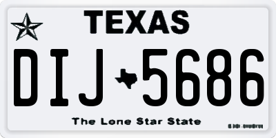 TX license plate DIJ5686