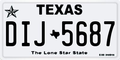 TX license plate DIJ5687