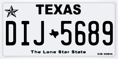 TX license plate DIJ5689