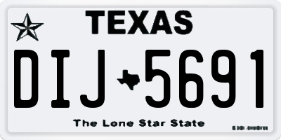 TX license plate DIJ5691