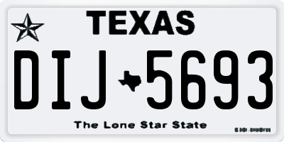 TX license plate DIJ5693