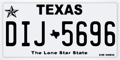 TX license plate DIJ5696