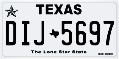 TX license plate DIJ5697
