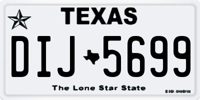 TX license plate DIJ5699