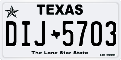 TX license plate DIJ5703