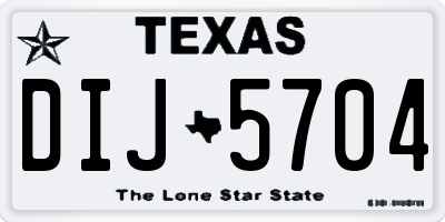 TX license plate DIJ5704