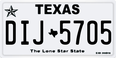 TX license plate DIJ5705
