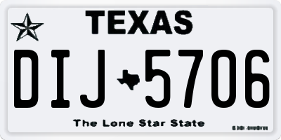 TX license plate DIJ5706