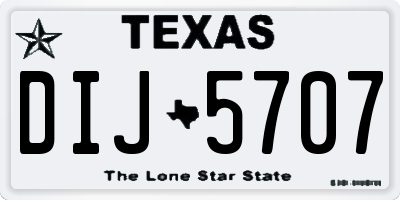 TX license plate DIJ5707