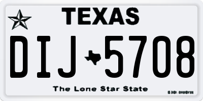 TX license plate DIJ5708