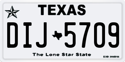 TX license plate DIJ5709