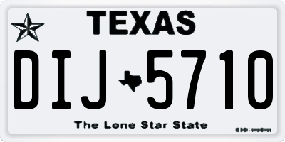 TX license plate DIJ5710