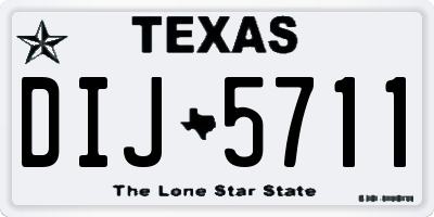 TX license plate DIJ5711
