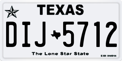 TX license plate DIJ5712