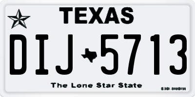 TX license plate DIJ5713