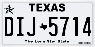 TX license plate DIJ5714