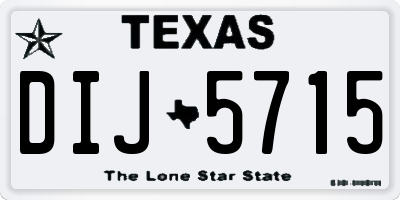 TX license plate DIJ5715