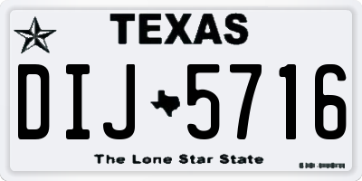 TX license plate DIJ5716