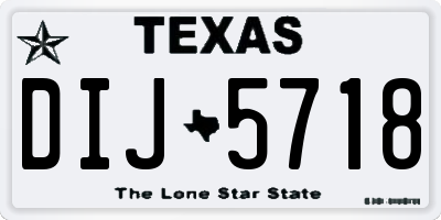 TX license plate DIJ5718