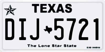 TX license plate DIJ5721