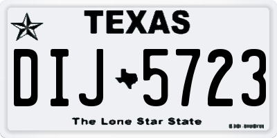 TX license plate DIJ5723