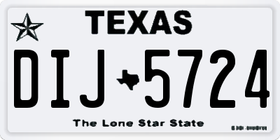TX license plate DIJ5724