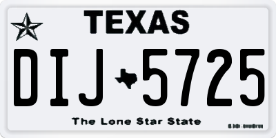 TX license plate DIJ5725