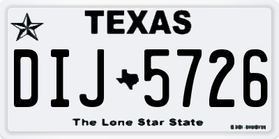 TX license plate DIJ5726