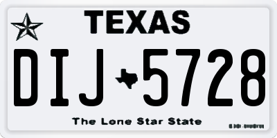 TX license plate DIJ5728