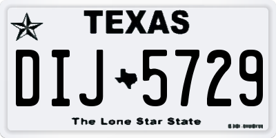 TX license plate DIJ5729