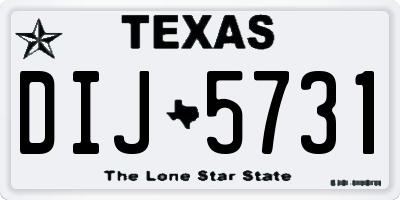TX license plate DIJ5731