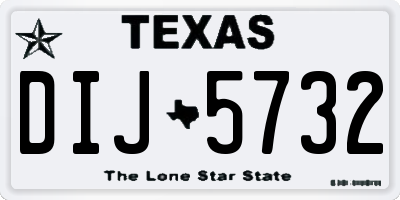 TX license plate DIJ5732