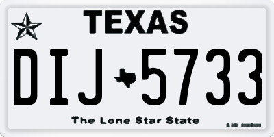 TX license plate DIJ5733